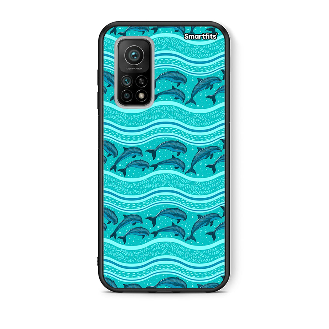 Θήκη Xiaomi Mi 10T/10T Pro Swimming Dolphins από τη Smartfits με σχέδιο στο πίσω μέρος και μαύρο περίβλημα | Xiaomi Mi 10T/10T Pro Swimming Dolphins case with colorful back and black bezels