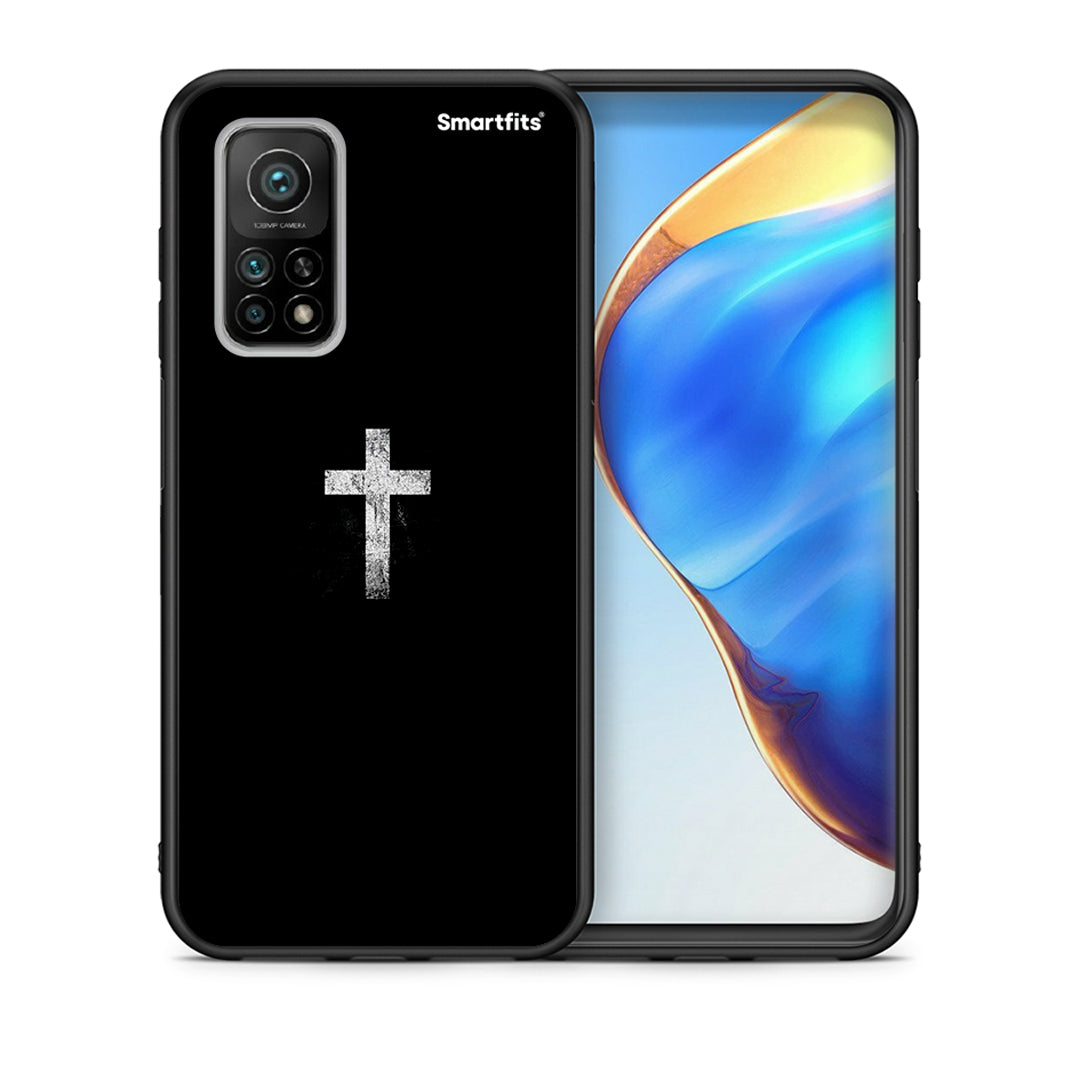 Θήκη Xiaomi Mi 10T/10T Pro White Cross από τη Smartfits με σχέδιο στο πίσω μέρος και μαύρο περίβλημα | Xiaomi Mi 10T/10T Pro White Cross case with colorful back and black bezels