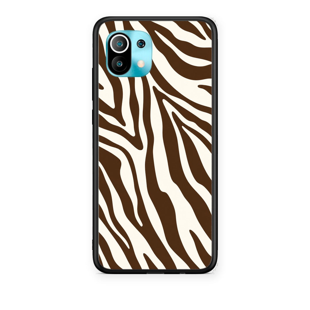 Θήκη Xiaomi Mi 11 / 11 Pro Brown and Cream Zebra Stripes από τη Smartfits με σχέδιο στο πίσω μέρος και μαύρο περίβλημα | Xiaomi Mi 11 / 11 Pro Brown and Cream Zebra Stripes case with colorful back and black bezels