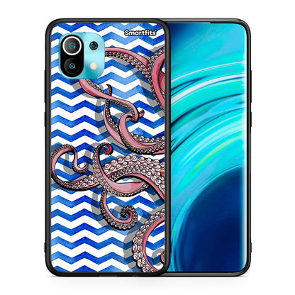 Θήκη Xiaomi Mi 11 Chevron Devilfish από τη Smartfits με σχέδιο στο πίσω μέρος και μαύρο περίβλημα | Xiaomi Mi 11 Chevron Devilfish case with colorful back and black bezels
