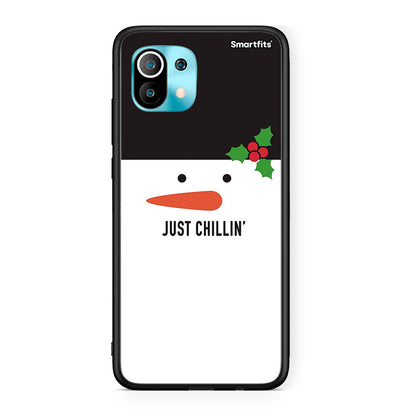 Xiaomi Mi 11 Christmas Chillin θήκη από τη Smartfits με σχέδιο στο πίσω μέρος και μαύρο περίβλημα | Smartphone case with colorful back and black bezels by Smartfits