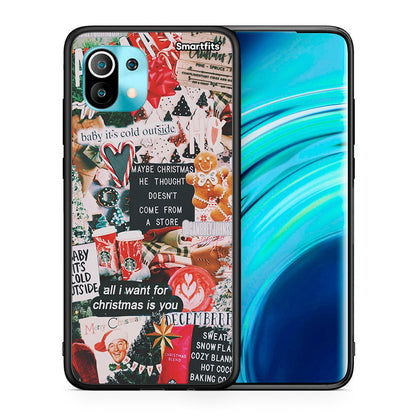 Θήκη Xiaomi Mi 11 Christmas Happiness από τη Smartfits με σχέδιο στο πίσω μέρος και μαύρο περίβλημα | Xiaomi Mi 11 Christmas Happiness case with colorful back and black bezels