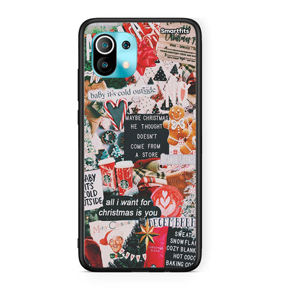 Xiaomi Mi 11 Christmas Happiness θήκη από τη Smartfits με σχέδιο στο πίσω μέρος και μαύρο περίβλημα | Smartphone case with colorful back and black bezels by Smartfits