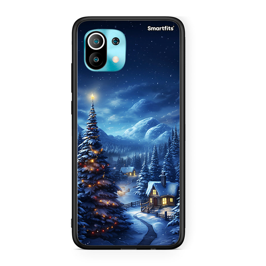 Xiaomi Mi 11 Christmas Scenery θήκη από τη Smartfits με σχέδιο στο πίσω μέρος και μαύρο περίβλημα | Smartphone case with colorful back and black bezels by Smartfits