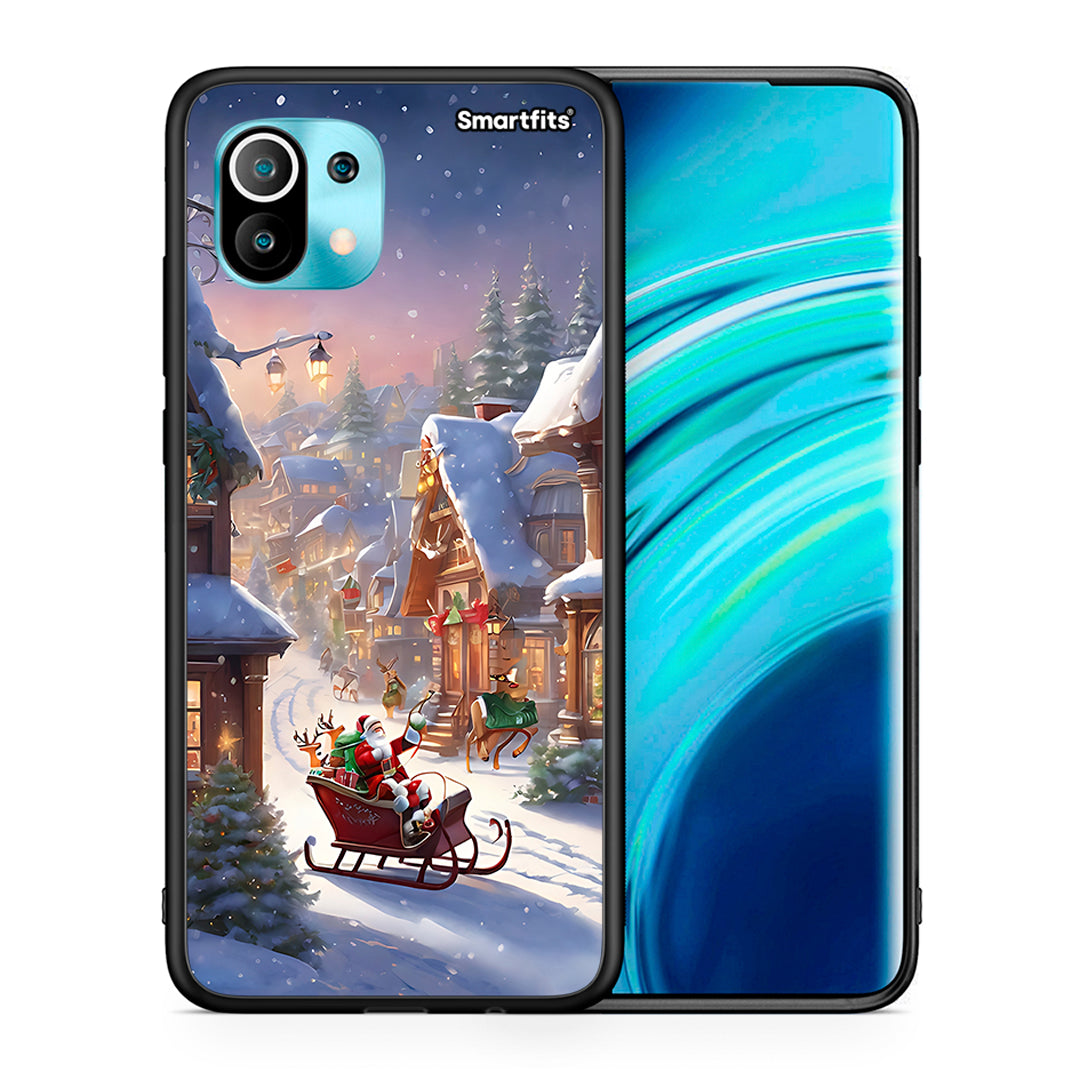 Θήκη Xiaomi Mi 11 Christmas Snow από τη Smartfits με σχέδιο στο πίσω μέρος και μαύρο περίβλημα | Xiaomi Mi 11 Christmas Snow case with colorful back and black bezels
