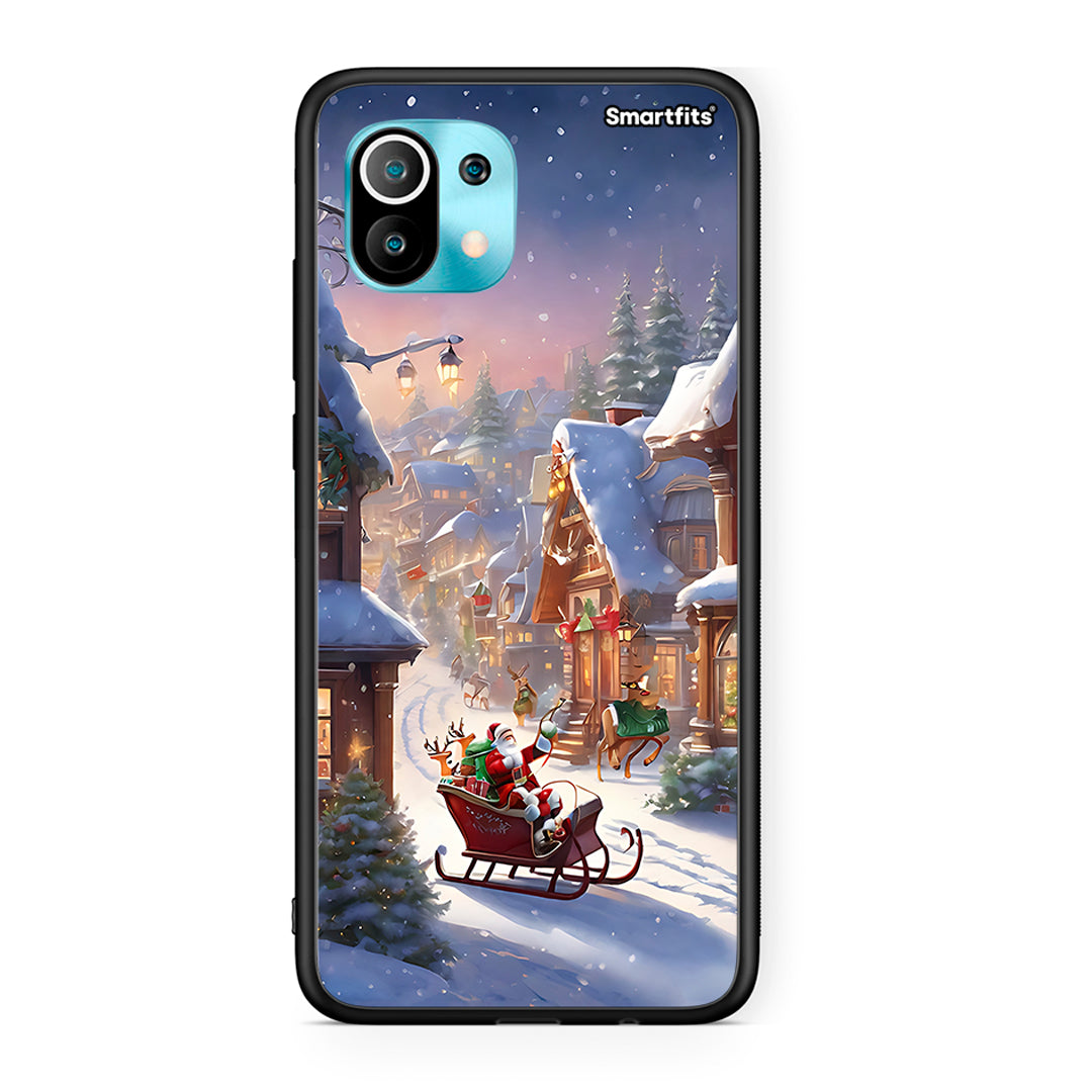 Xiaomi Mi 11 Christmas Snow θήκη από τη Smartfits με σχέδιο στο πίσω μέρος και μαύρο περίβλημα | Smartphone case with colorful back and black bezels by Smartfits