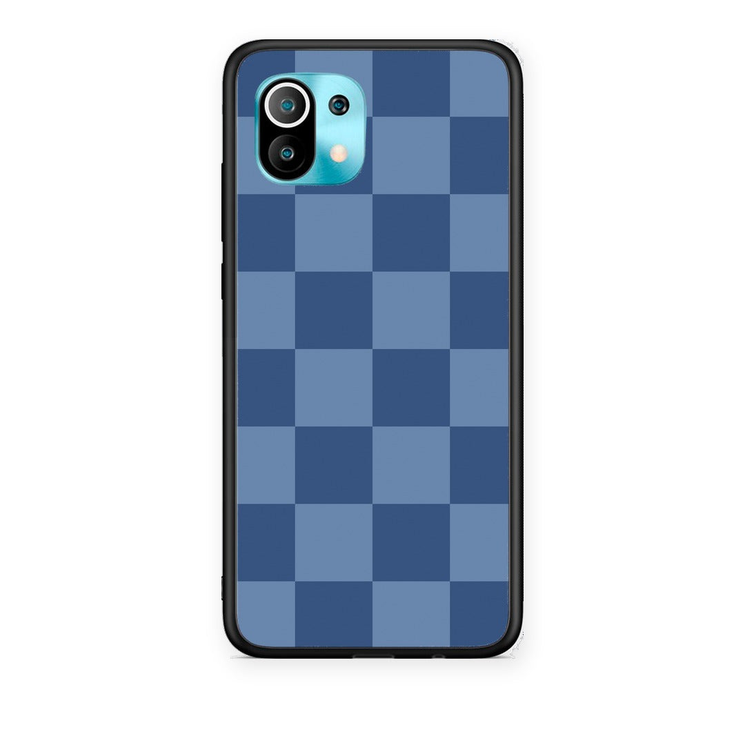 Θήκη Xiaomi Mi 11 / 11 Pro Denim Blue Checkerboard από τη Smartfits με σχέδιο στο πίσω μέρος και μαύρο περίβλημα | Xiaomi Mi 11 / 11 Pro Denim Blue Checkerboard case with colorful back and black bezels