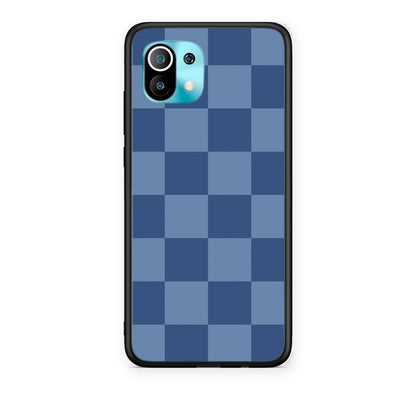 Θήκη Xiaomi Mi 11 / 11 Pro Denim Blue Checkerboard από τη Smartfits με σχέδιο στο πίσω μέρος και μαύρο περίβλημα | Xiaomi Mi 11 / 11 Pro Denim Blue Checkerboard case with colorful back and black bezels