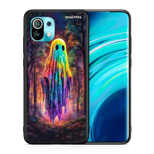 Θήκη Xiaomi Mi 11 Halloween Ghost από τη Smartfits με σχέδιο στο πίσω μέρος και μαύρο περίβλημα | Xiaomi Mi 11 Halloween Ghost case with colorful back and black bezels