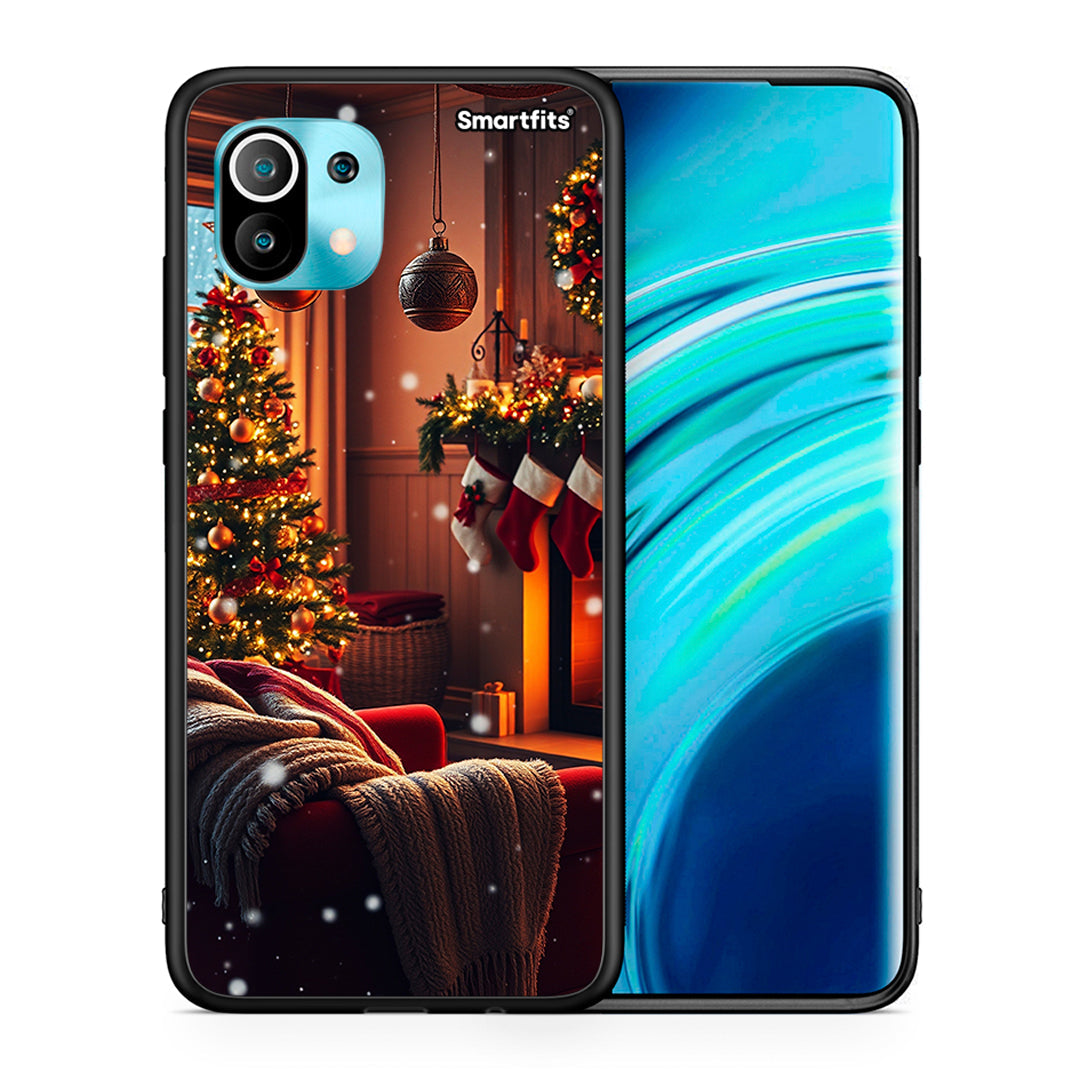 Θήκη Xiaomi Mi 11 Home For Christmas από τη Smartfits με σχέδιο στο πίσω μέρος και μαύρο περίβλημα | Xiaomi Mi 11 Home For Christmas case with colorful back and black bezels