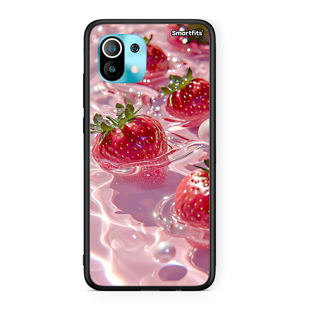 Xiaomi Mi 11 Juicy Strawberries θήκη από τη Smartfits με σχέδιο στο πίσω μέρος και μαύρο περίβλημα | Smartphone case with colorful back and black bezels by Smartfits