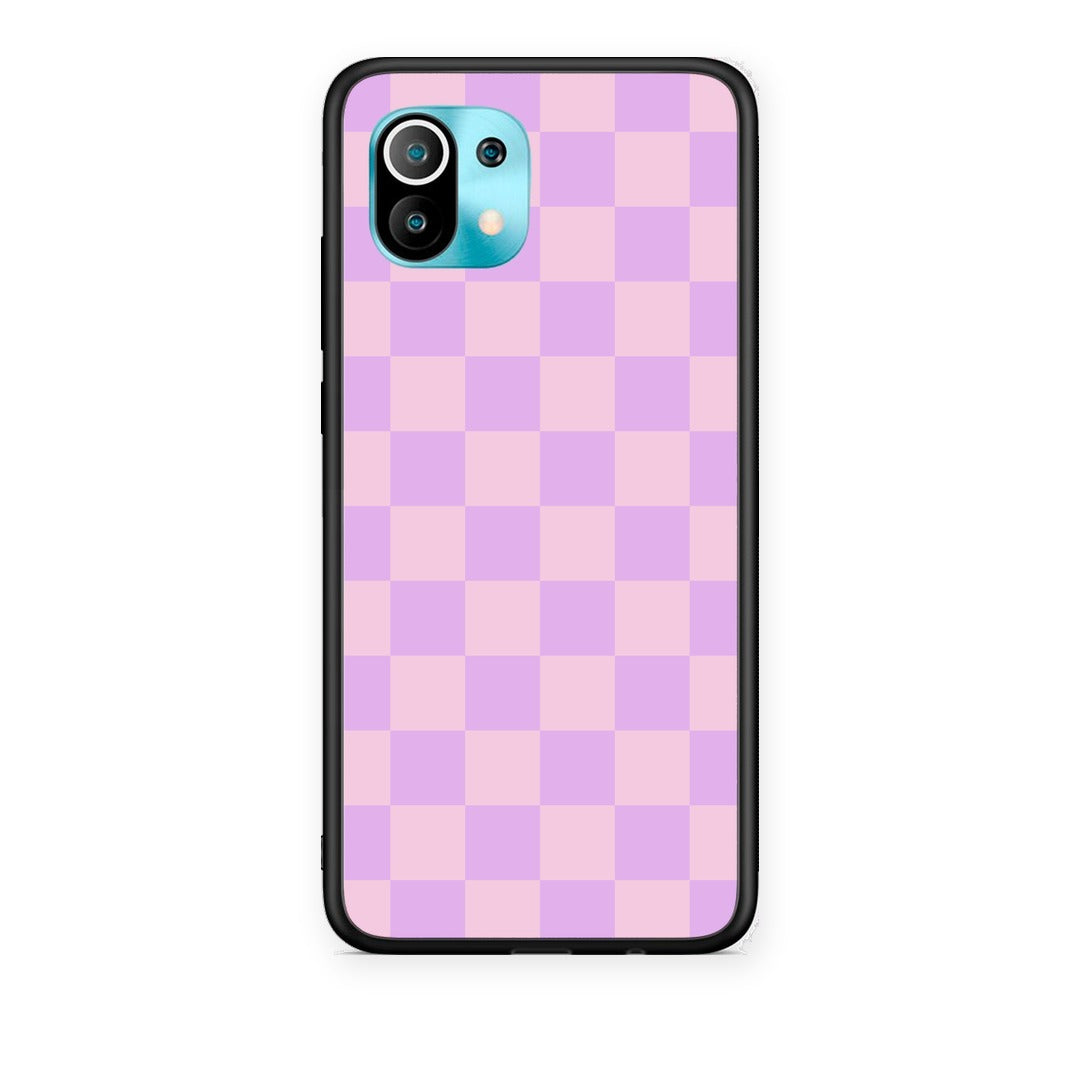 Θήκη Xiaomi Mi 11 / 11 Pro Lavender and Pink Checkerboard από τη Smartfits με σχέδιο στο πίσω μέρος και μαύρο περίβλημα | Xiaomi Mi 11 / 11 Pro Lavender and Pink Checkerboard case with colorful back and black bezels