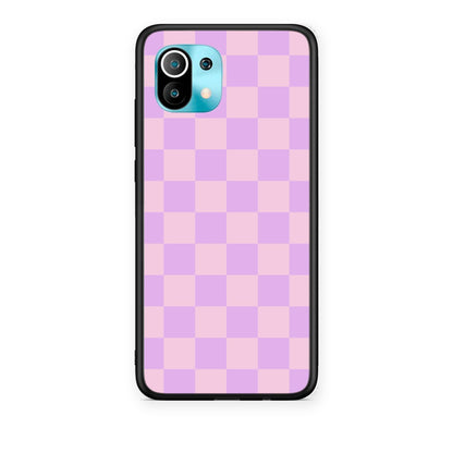 Θήκη Xiaomi Mi 11 / 11 Pro Lavender and Pink Checkerboard από τη Smartfits με σχέδιο στο πίσω μέρος και μαύρο περίβλημα | Xiaomi Mi 11 / 11 Pro Lavender and Pink Checkerboard case with colorful back and black bezels