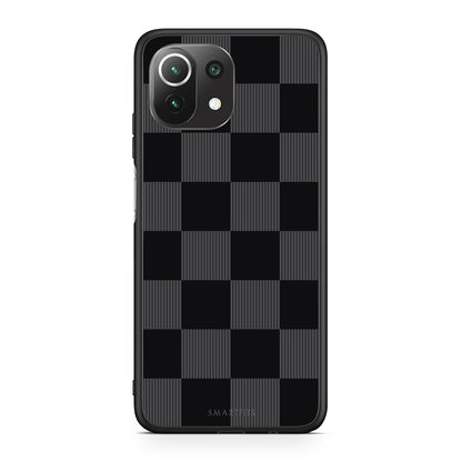 Θήκη Xiaomi 11 Lite 5G NE / Mi 11 Lite Black and Charcoal Striped Checks από τη Smartfits με σχέδιο στο πίσω μέρος και μαύρο περίβλημα | Xiaomi 11 Lite 5G NE / Mi 11 Lite Black and Charcoal Striped Checks case with colorful back and black bezels
