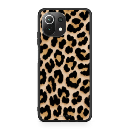 Θήκη Xiaomi 11 Lite 5G NE / Mi 11 Lite Leopard Print Tan Small από τη Smartfits με σχέδιο στο πίσω μέρος και μαύρο περίβλημα | Xiaomi 11 Lite 5G NE / Mi 11 Lite Leopard Print Tan Small case with colorful back and black bezels