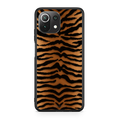 Θήκη Xiaomi 11 Lite 5G NE / Mi 11 Lite Tiger Print Orange and Black από τη Smartfits με σχέδιο στο πίσω μέρος και μαύρο περίβλημα | Xiaomi 11 Lite 5G NE / Mi 11 Lite Tiger Print Orange and Black case with colorful back and black bezels