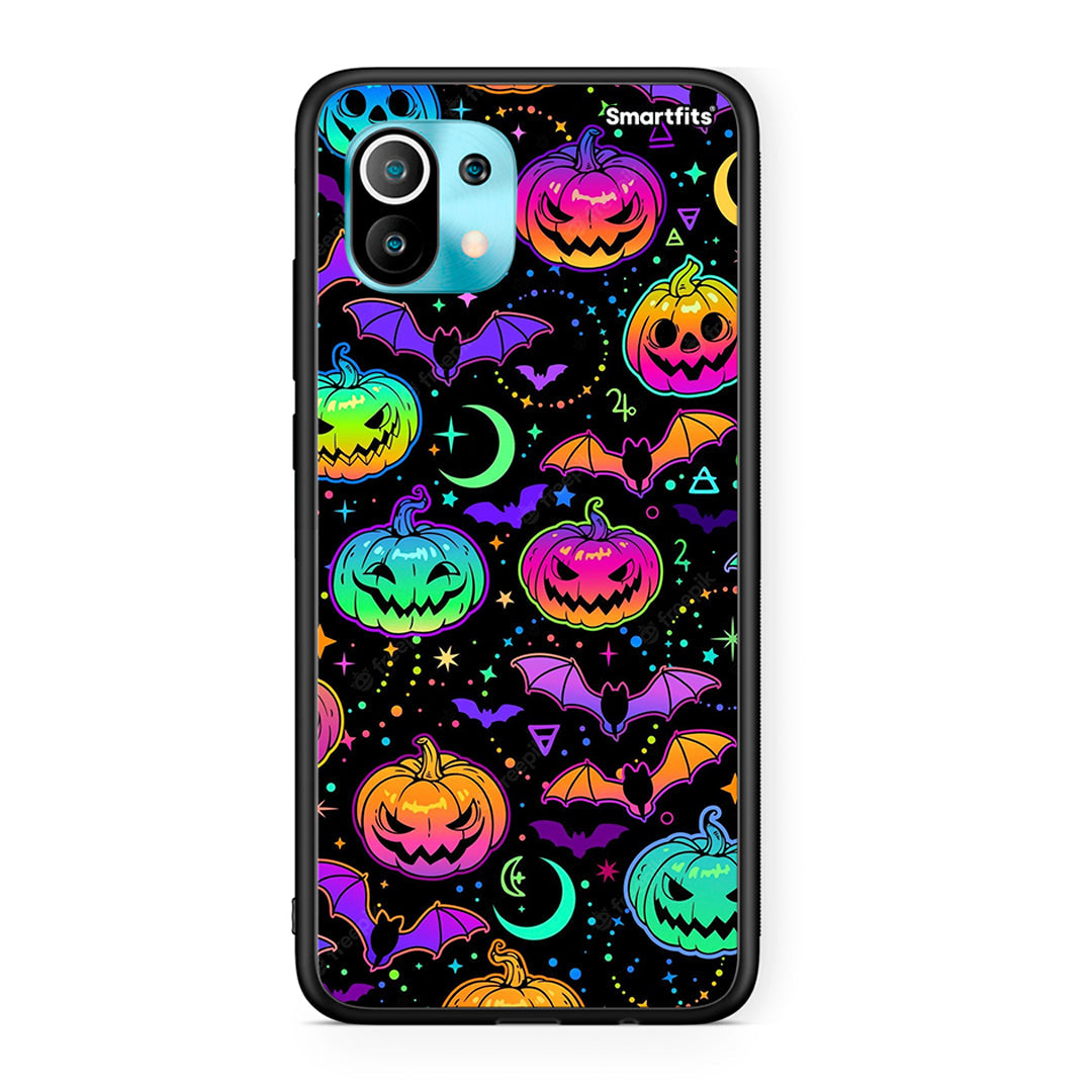 Xiaomi Mi 11 Neon Halloween θήκη από τη Smartfits με σχέδιο στο πίσω μέρος και μαύρο περίβλημα | Smartphone case with colorful back and black bezels by Smartfits