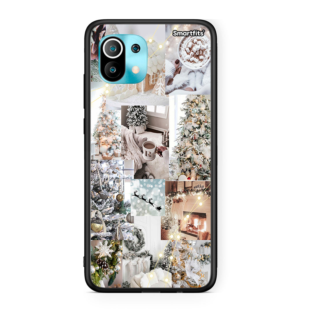 Xiaomi Mi 11 White Christmas θήκη από τη Smartfits με σχέδιο στο πίσω μέρος και μαύρο περίβλημα | Smartphone case with colorful back and black bezels by Smartfits