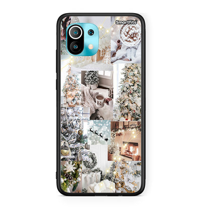Xiaomi Mi 11 White Christmas θήκη από τη Smartfits με σχέδιο στο πίσω μέρος και μαύρο περίβλημα | Smartphone case with colorful back and black bezels by Smartfits