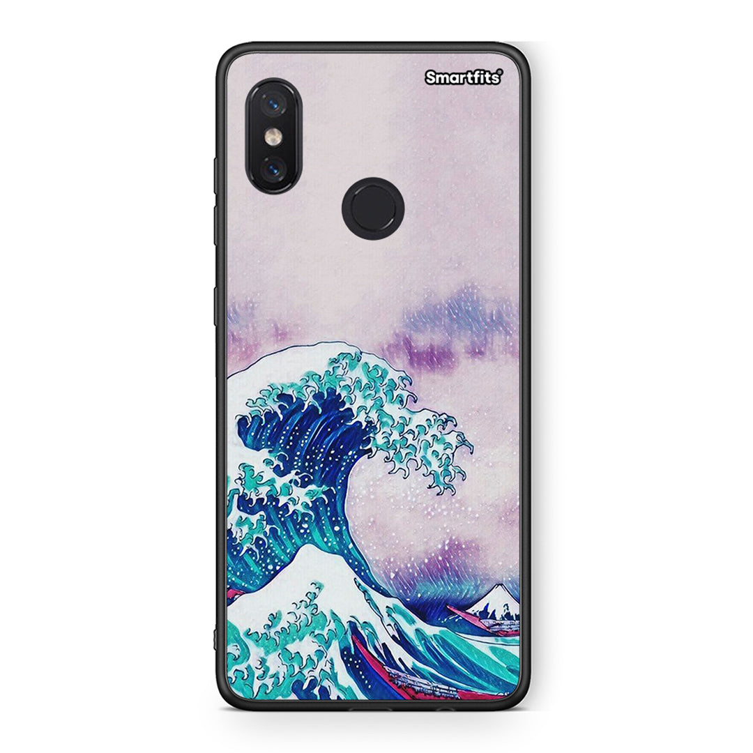 Xiaomi Mi 8 Blue Waves θήκη από τη Smartfits με σχέδιο στο πίσω μέρος και μαύρο περίβλημα | Smartphone case with colorful back and black bezels by Smartfits