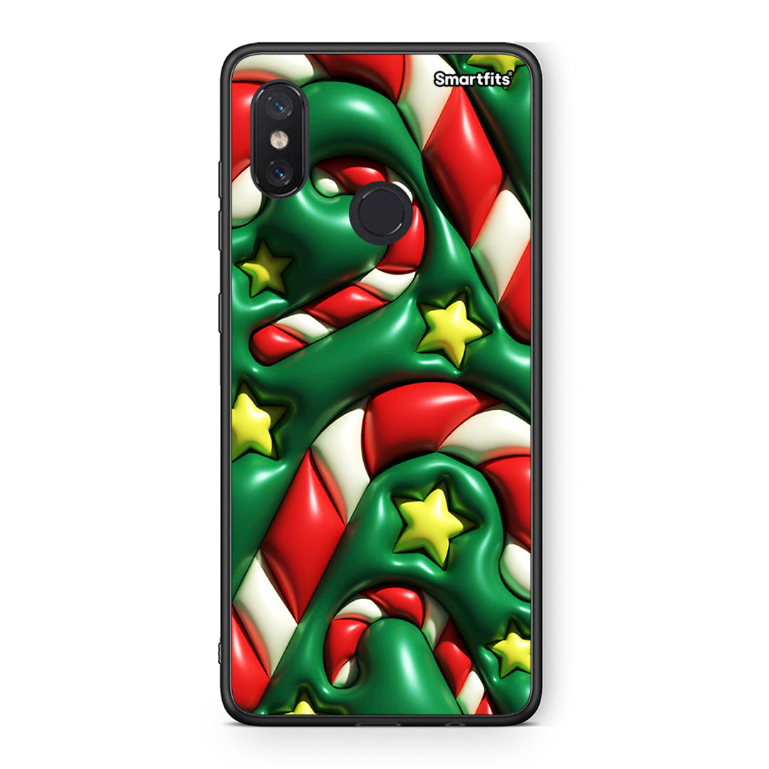 Xiaomi Mi 8 Christmas Bubbles θήκη από τη Smartfits με σχέδιο στο πίσω μέρος και μαύρο περίβλημα | Smartphone case with colorful back and black bezels by Smartfits