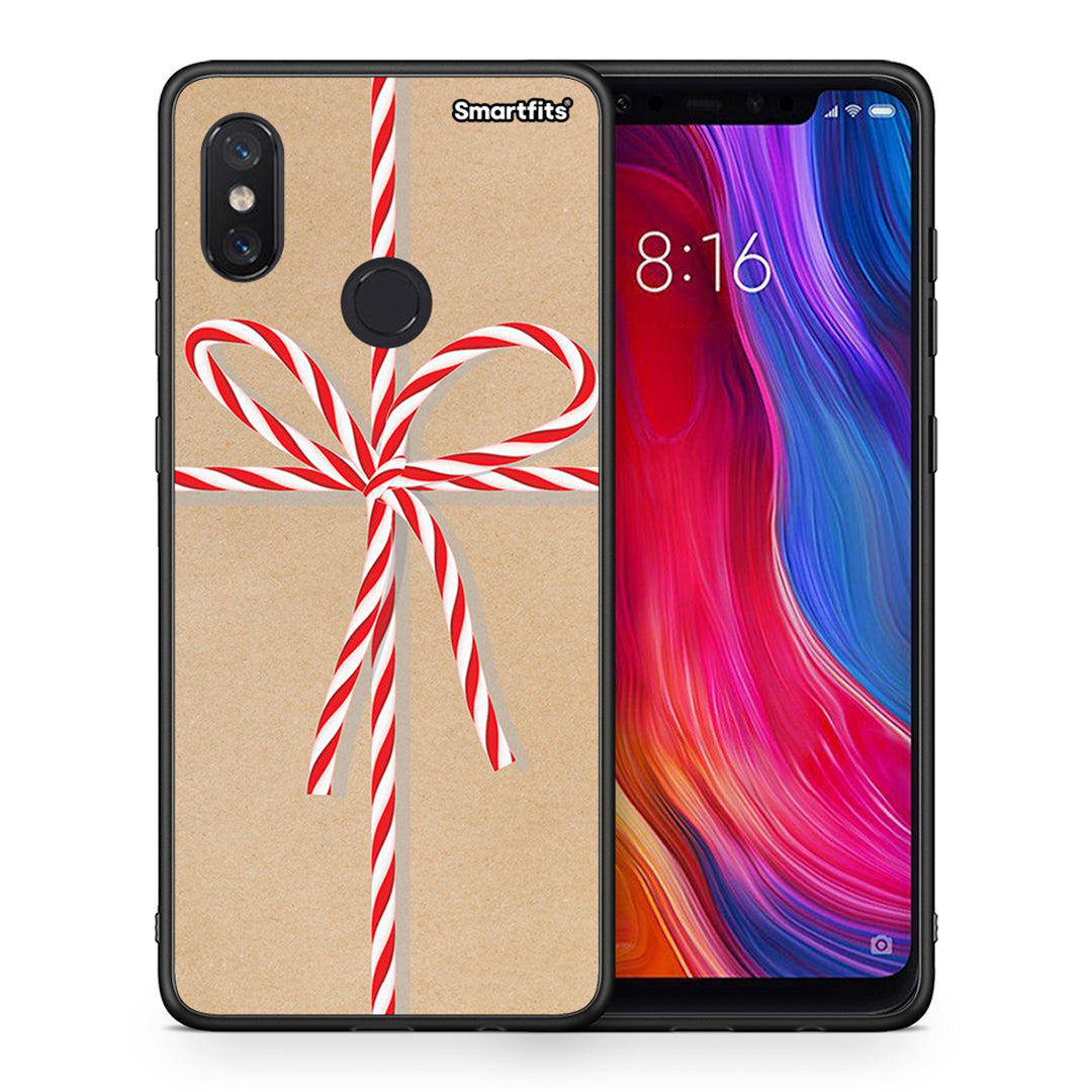 Θήκη Xiaomi Mi 8 Christmas Gift από τη Smartfits με σχέδιο στο πίσω μέρος και μαύρο περίβλημα | Xiaomi Mi 8 Christmas Gift case with colorful back and black bezels