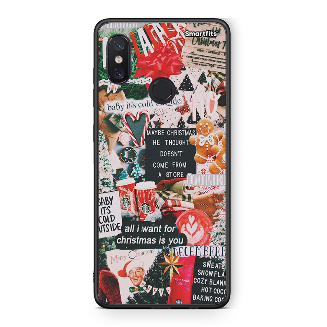 Xiaomi Mi 8 Christmas Happiness θήκη από τη Smartfits με σχέδιο στο πίσω μέρος και μαύρο περίβλημα | Smartphone case with colorful back and black bezels by Smartfits
