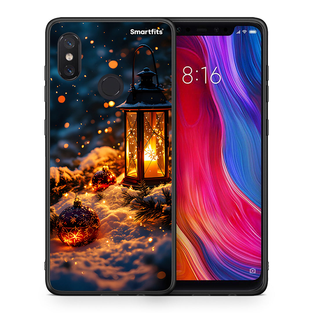 Θήκη Xiaomi Mi 8 Christmas Ornaments από τη Smartfits με σχέδιο στο πίσω μέρος και μαύρο περίβλημα | Xiaomi Mi 8 Christmas Ornaments case with colorful back and black bezels