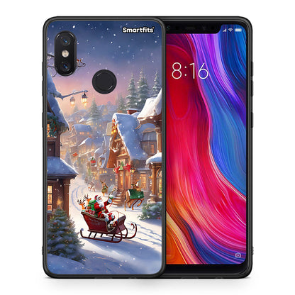Θήκη Xiaomi Mi 8 Christmas Snow από τη Smartfits με σχέδιο στο πίσω μέρος και μαύρο περίβλημα | Xiaomi Mi 8 Christmas Snow case with colorful back and black bezels