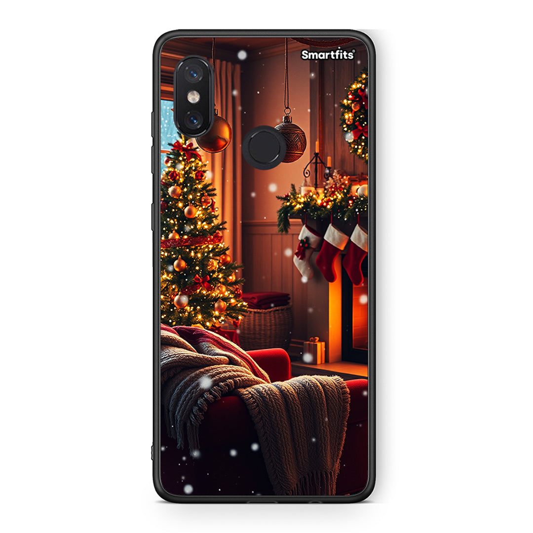 Xiaomi Mi 8 Home For Christmas θήκη από τη Smartfits με σχέδιο στο πίσω μέρος και μαύρο περίβλημα | Smartphone case with colorful back and black bezels by Smartfits