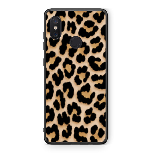 Θήκη Xiaomi Mi 8 Leopard Print Tan Small από τη Smartfits με σχέδιο στο πίσω μέρος και μαύρο περίβλημα | Xiaomi Mi 8 Leopard Print Tan Small case with colorful back and black bezels