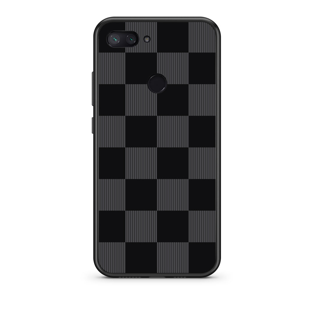 Θήκη Xiaomi Mi 8 Lite Black and Charcoal Striped Checks από τη Smartfits με σχέδιο στο πίσω μέρος και μαύρο περίβλημα | Xiaomi Mi 8 Lite Black and Charcoal Striped Checks case with colorful back and black bezels