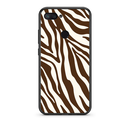 Θήκη Xiaomi Mi 8 Lite Brown and Cream Zebra Stripes από τη Smartfits με σχέδιο στο πίσω μέρος και μαύρο περίβλημα | Xiaomi Mi 8 Lite Brown and Cream Zebra Stripes case with colorful back and black bezels