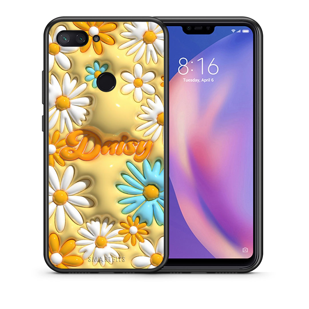 Θήκη Xiaomi Mi 8 Lite Bubble Daisies από τη Smartfits με σχέδιο στο πίσω μέρος και μαύρο περίβλημα | Xiaomi Mi 8 Lite Bubble Daisies case with colorful back and black bezels