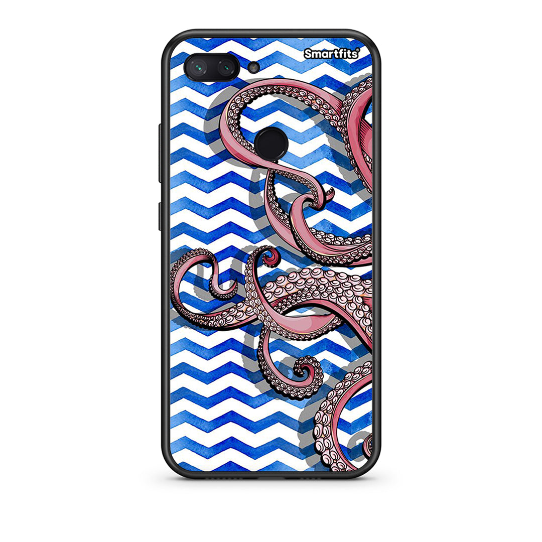 Xiaomi Mi 8 Lite Chevron Devilfish θήκη από τη Smartfits με σχέδιο στο πίσω μέρος και μαύρο περίβλημα | Smartphone case with colorful back and black bezels by Smartfits