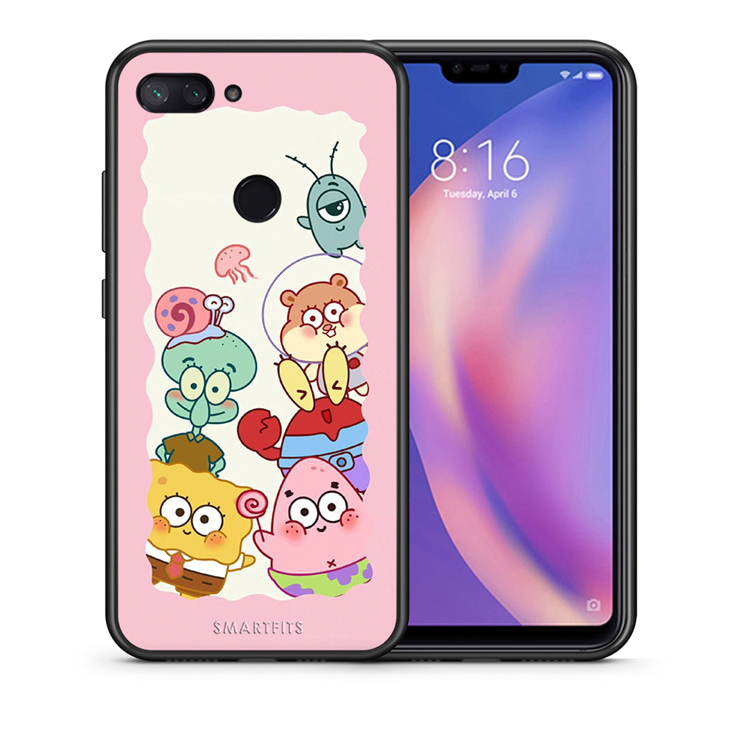 Θήκη Xiaomi Mi 8 Lite Cute Companion από τη Smartfits με σχέδιο στο πίσω μέρος και μαύρο περίβλημα | Xiaomi Mi 8 Lite Cute Companion case with colorful back and black bezels