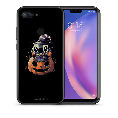 Θήκη Xiaomi Mi 8 Lite Halloween Stitch από τη Smartfits με σχέδιο στο πίσω μέρος και μαύρο περίβλημα | Xiaomi Mi 8 Lite Halloween Stitch case with colorful back and black bezels