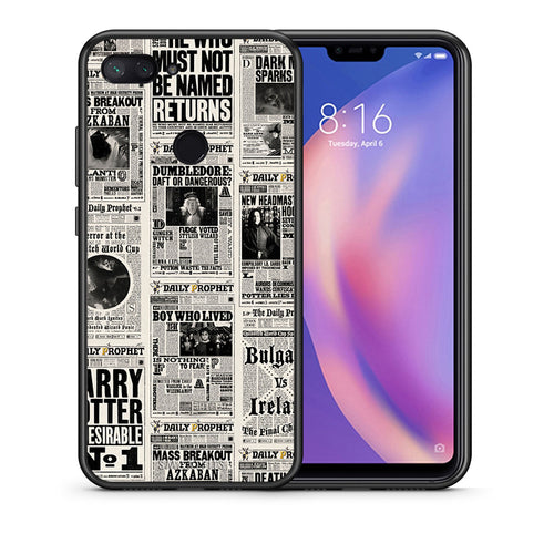 Θήκη Xiaomi Mi 8 Lite Harry Paper από τη Smartfits με σχέδιο στο πίσω μέρος και μαύρο περίβλημα | Xiaomi Mi 8 Lite Harry Paper case with colorful back and black bezels