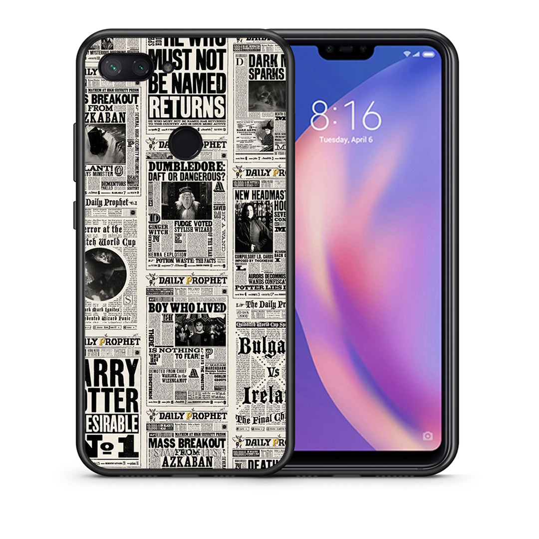 Θήκη Xiaomi Mi 8 Lite Harry Paper από τη Smartfits με σχέδιο στο πίσω μέρος και μαύρο περίβλημα | Xiaomi Mi 8 Lite Harry Paper case with colorful back and black bezels