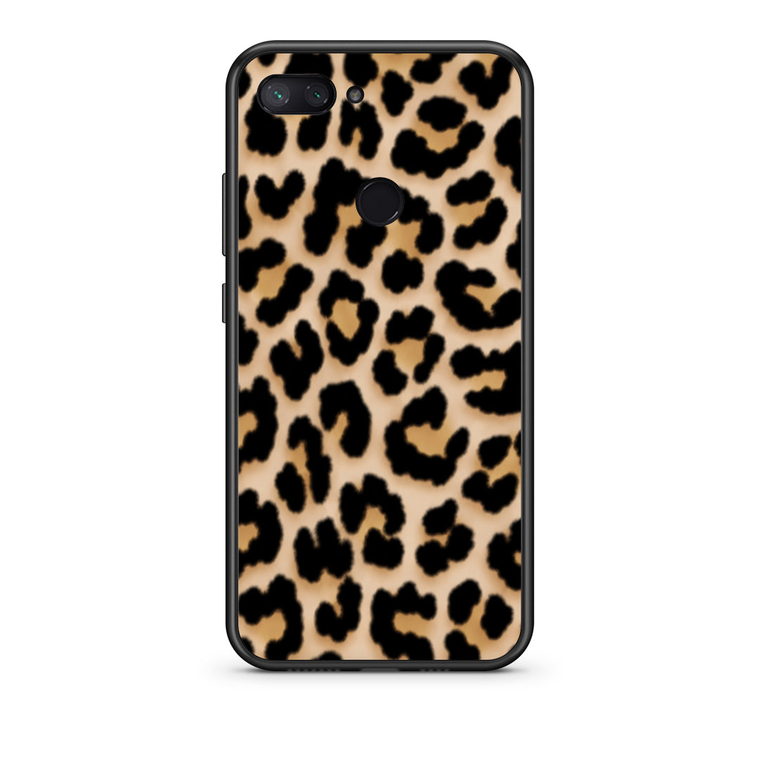 Θήκη Xiaomi Mi 8 Lite Leopard Print Tan Small από τη Smartfits με σχέδιο στο πίσω μέρος και μαύρο περίβλημα | Xiaomi Mi 8 Lite Leopard Print Tan Small case with colorful back and black bezels