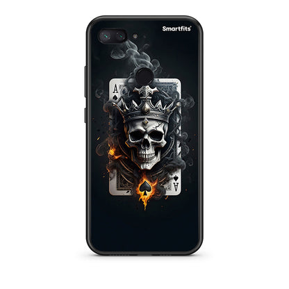 Xiaomi Mi 8 Lite Skull King Ace θήκη από τη Smartfits με σχέδιο στο πίσω μέρος και μαύρο περίβλημα | Smartphone case with colorful back and black bezels by Smartfits