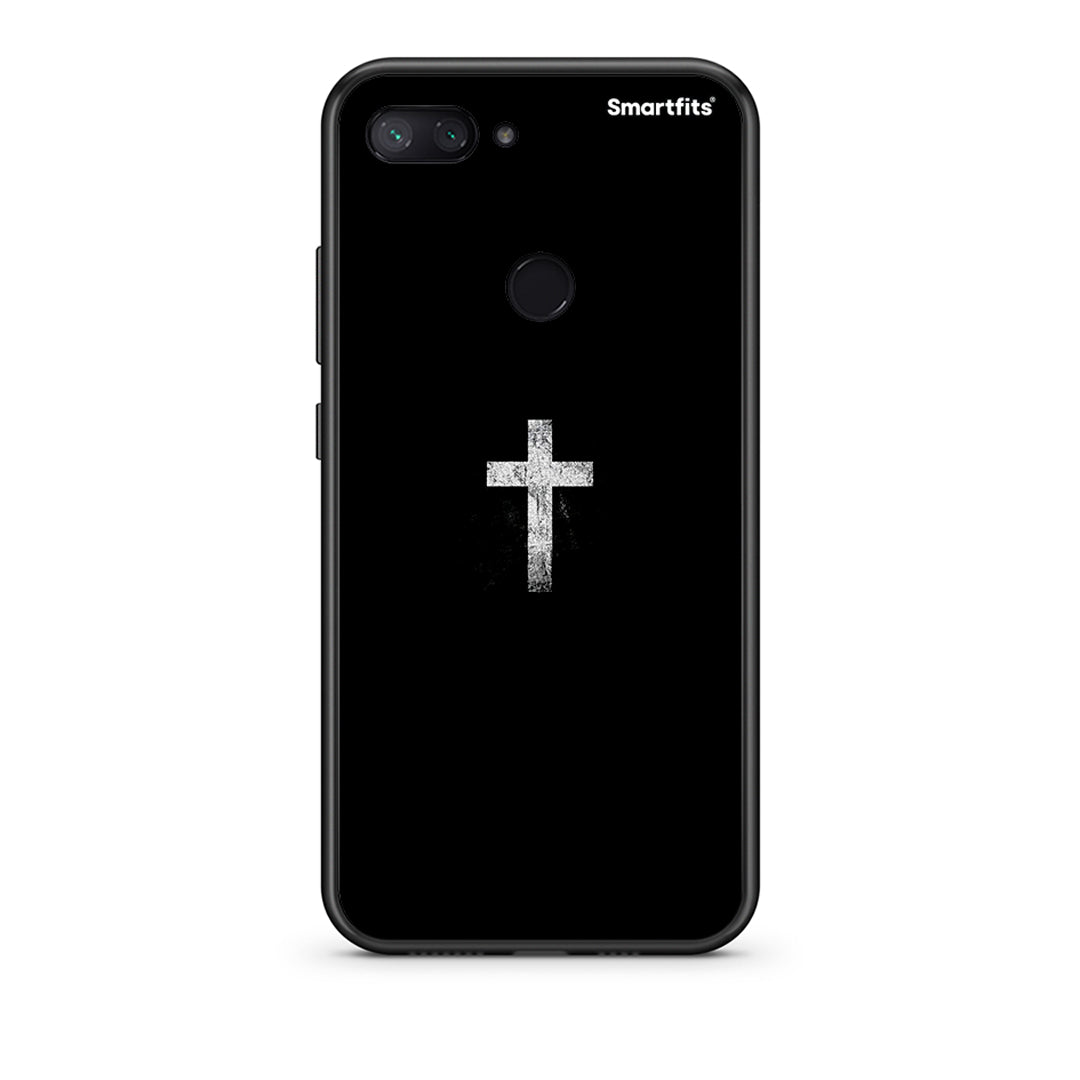 Xiaomi Mi 8 Lite White Cross θήκη από τη Smartfits με σχέδιο στο πίσω μέρος και μαύρο περίβλημα | Smartphone case with colorful back and black bezels by Smartfits