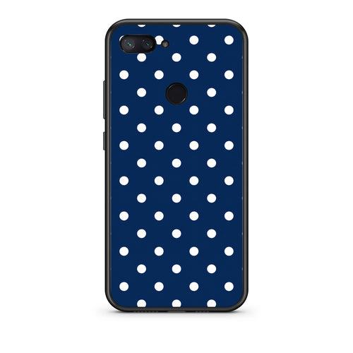 Θήκη Xiaomi Mi 8 Lite White Small Polka Dots on Navy από τη Smartfits με σχέδιο στο πίσω μέρος και μαύρο περίβλημα | Xiaomi Mi 8 Lite White Small Polka Dots on Navy case with colorful back and black bezels