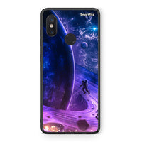 Thumbnail for Xiaomi Mi 8 Lost Astronaut θήκη από τη Smartfits με σχέδιο στο πίσω μέρος και μαύρο περίβλημα | Smartphone case with colorful back and black bezels by Smartfits