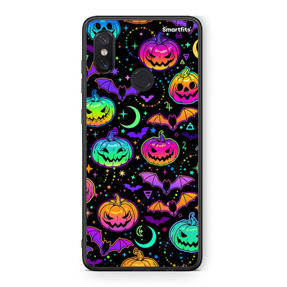 Xiaomi Mi 8 Neon Halloween θήκη από τη Smartfits με σχέδιο στο πίσω μέρος και μαύρο περίβλημα | Smartphone case with colorful back and black bezels by Smartfits