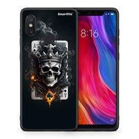 Thumbnail for Θήκη Xiaomi Mi 8 Skull King Ace από τη Smartfits με σχέδιο στο πίσω μέρος και μαύρο περίβλημα | Xiaomi Mi 8 Skull King Ace case with colorful back and black bezels