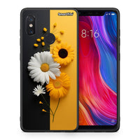 Thumbnail for Θήκη Xiaomi Mi 8 Yellow Daisies από τη Smartfits με σχέδιο στο πίσω μέρος και μαύρο περίβλημα | Xiaomi Mi 8 Yellow Daisies case with colorful back and black bezels