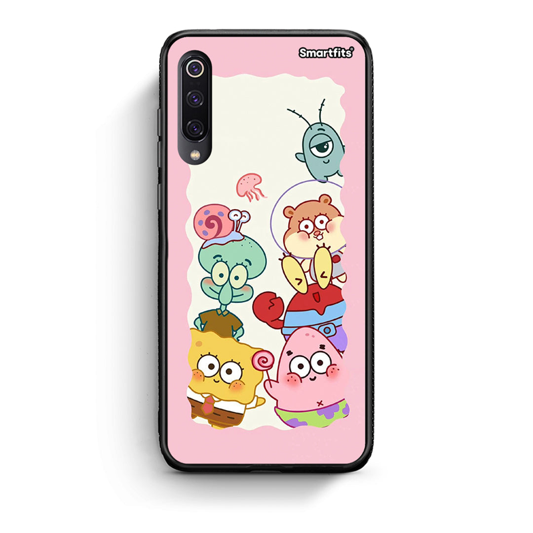 Xiaomi Mi 9 Cute Companion θήκη από τη Smartfits με σχέδιο στο πίσω μέρος και μαύρο περίβλημα | Smartphone case with colorful back and black bezels by Smartfits