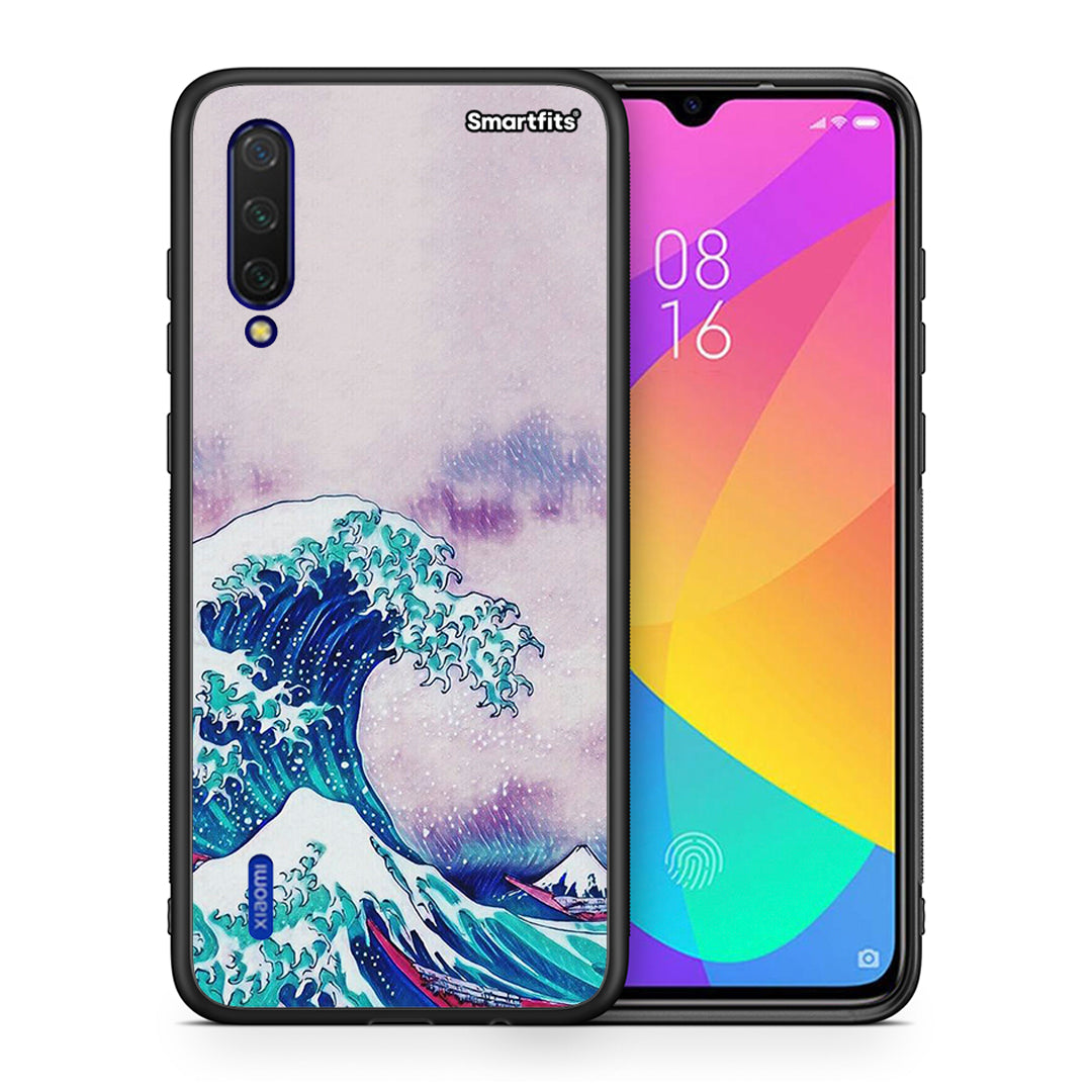 Θήκη Xiaomi Mi 9 Lite Blue Waves από τη Smartfits με σχέδιο στο πίσω μέρος και μαύρο περίβλημα | Xiaomi Mi 9 Lite Blue Waves case with colorful back and black bezels