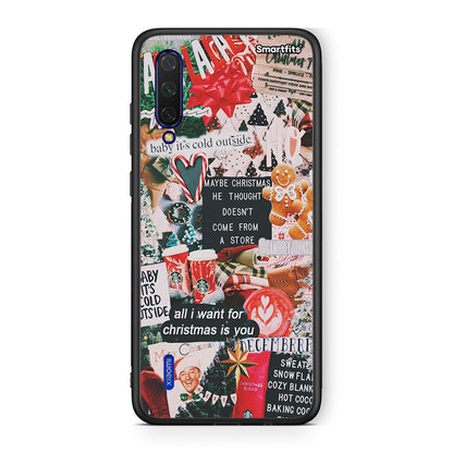 Xiaomi Mi 9 Lite Christmas Happiness θήκη από τη Smartfits με σχέδιο στο πίσω μέρος και μαύρο περίβλημα | Smartphone case with colorful back and black bezels by Smartfits